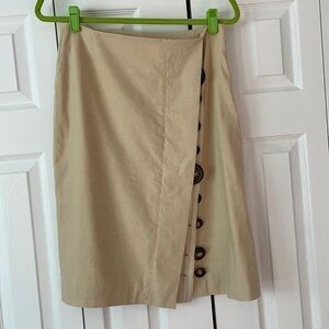 CASCH by Gro Abrahamsson Stunning Skirt Vertical Varied Sized Buttons Vintage